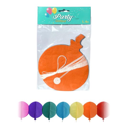 Papīra svētku virtene, 6 metri, balona forma